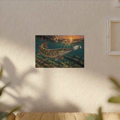 Figure-Eight Sunset Muskie Canvas wall art, view 5