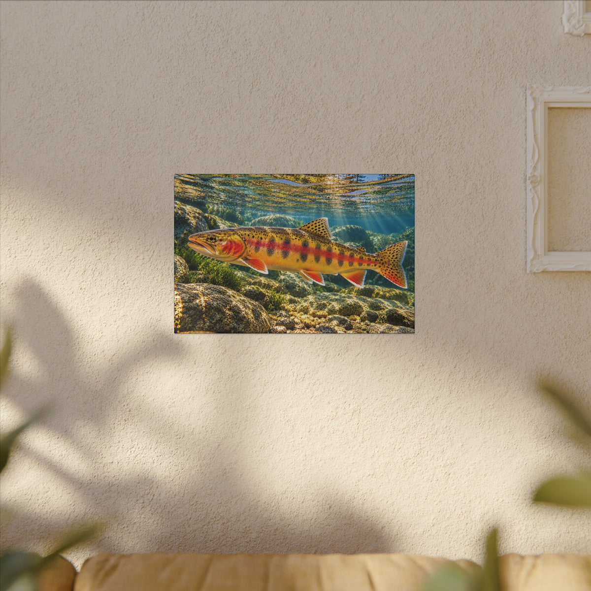 Sunlit Mountain Stream Golden Trout canvas wall art, view 5