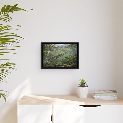 Longnose Gar Strike framed canvas wall art, view 5