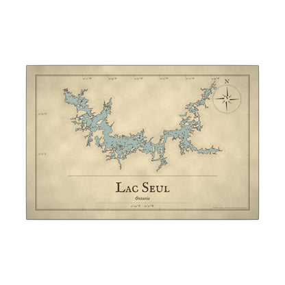 Lac Seul Vintage Map canvas wall art