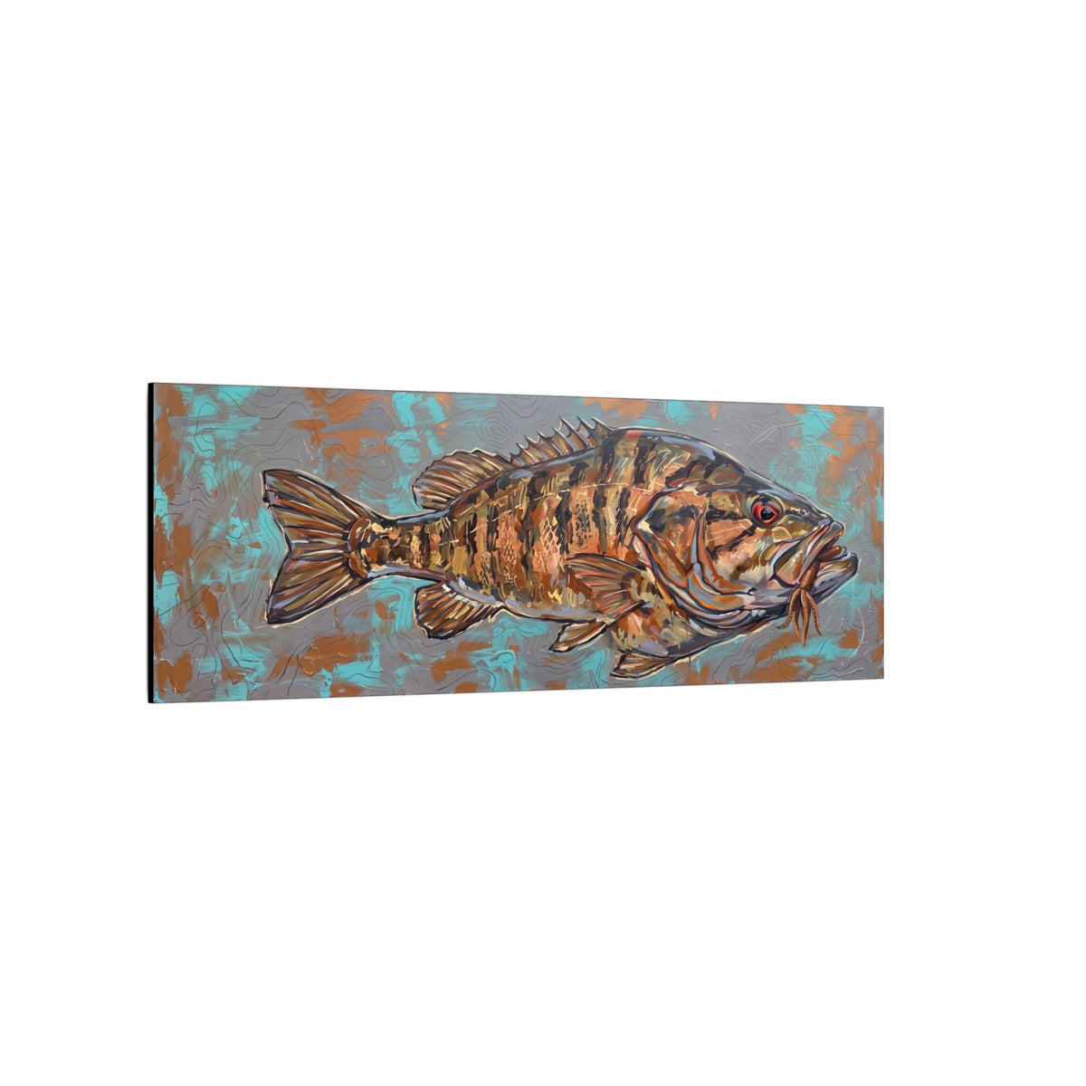 Legends Bold Rocky Point Smallmouth Bass Panorama long canvas wall art, view 4
