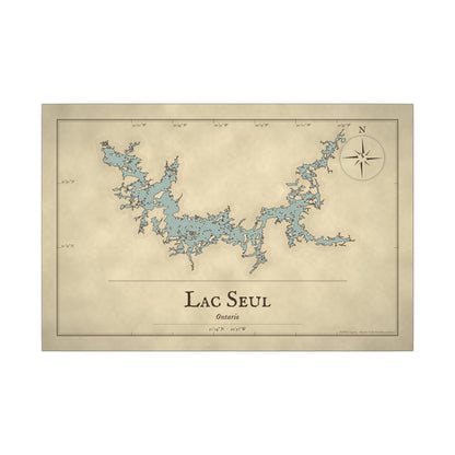 Lac Seul Vintage Map canvas wall art, view 3