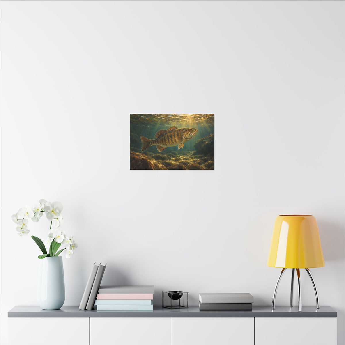 Bronzeback Rising Smallmouth Canvas wall art, view 6