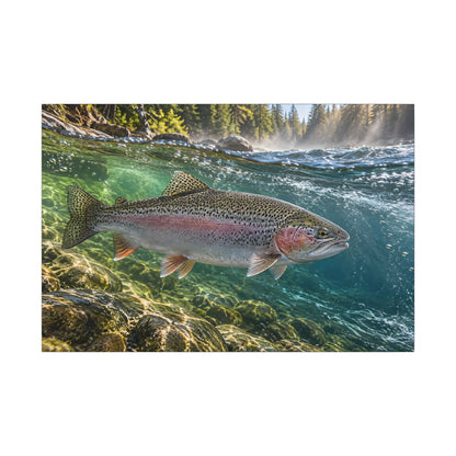 Emerald Current Rainbow Trout canvas wall art, view 3