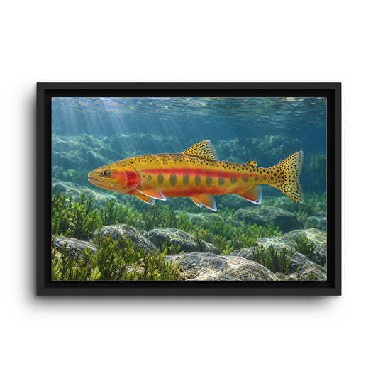 Gliding Through Sierra Waters Golden Trout framed canvas wall art