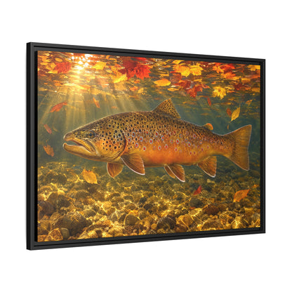 October Kype Brown Trout framed canvas side angle