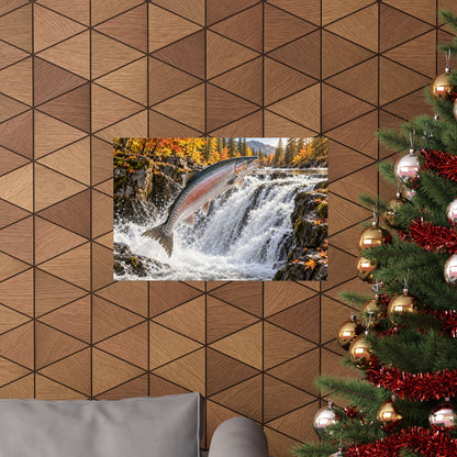 Autumn Falls Leap Salmon poster wall art, view 6