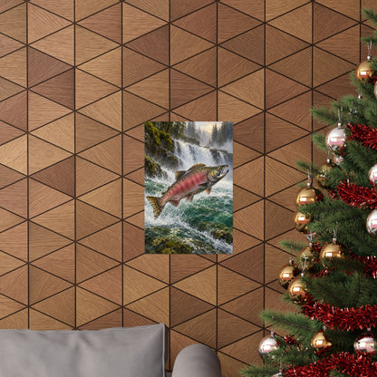 Beneath the Waterfall Pink Salmon poster wall art, view 6