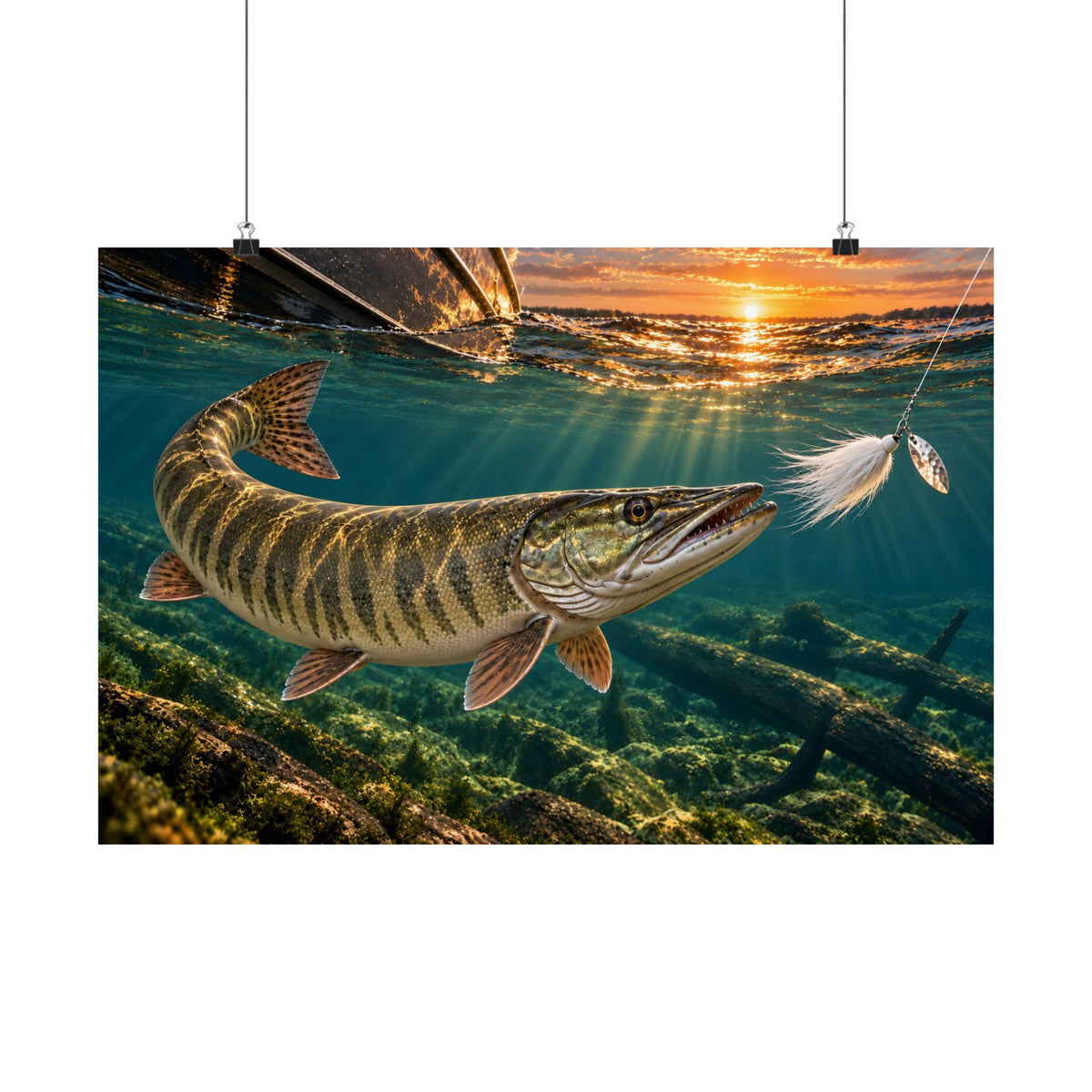 Figure-Eight Sunset Muskie poster wall art