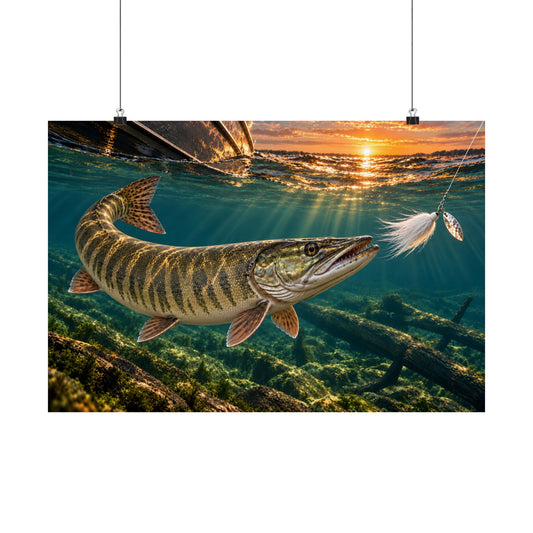 Figure-Eight Sunset Muskie poster wall art