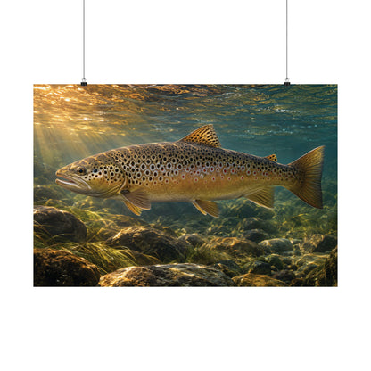 Autumn Run Brown Trout poster wall art, view 3