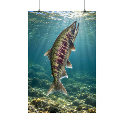 Rising Calico Chum Salmon vertical poster wall art, view 2
