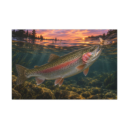 Dusk Rise Rainbow Trout canvas wall art – photo 2