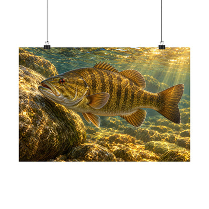 Golden Boulder Smallmouth poster wall art, 24x16 size view