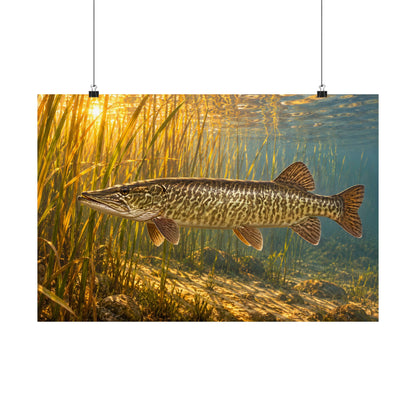 Golden Reeds Tiger Muskie poster wall art
