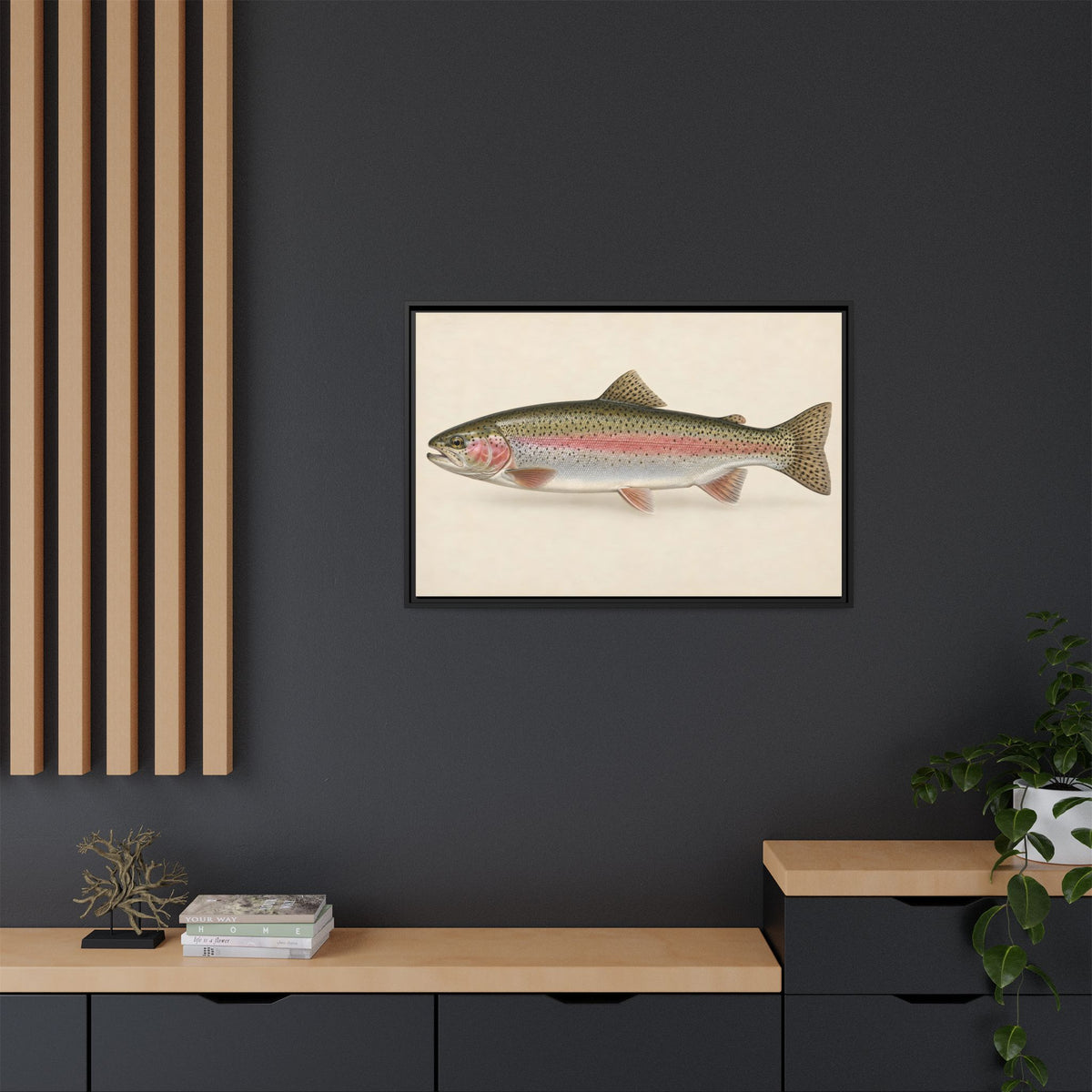 Rainbow Trout Field Study framed canvas wall art – photo 6