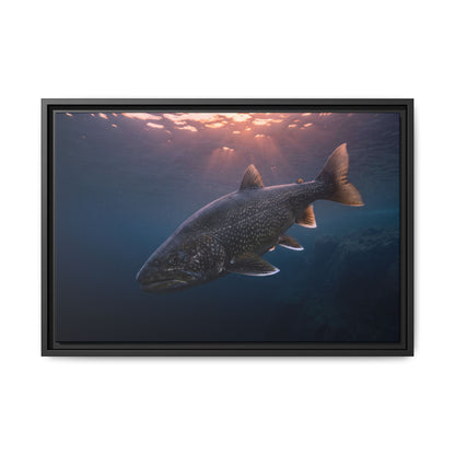 Twilight Rise Lake Trout framed canvas wall art, view 3