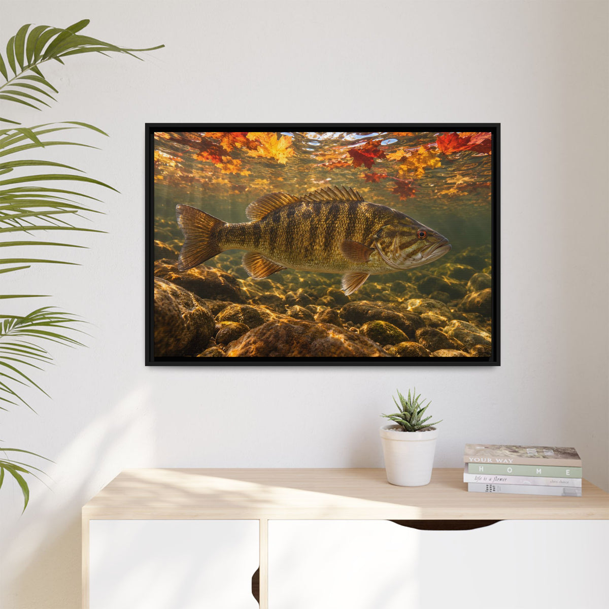 Autumn Bronze Smallmouth Framed Canvas wall art, view 5