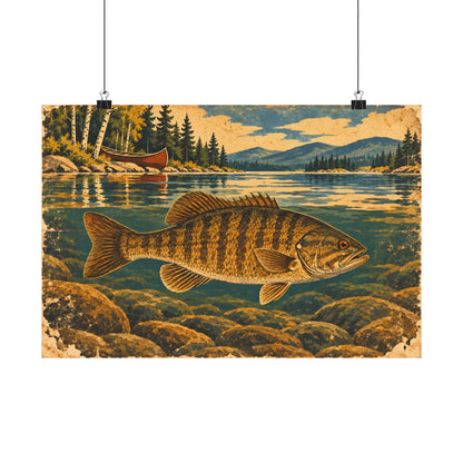 Vintage Lodge River Smallmouth Bass poster wall art, view 2