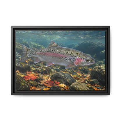 Autumn Rainbow Rainbow Trout framed canvas wall art, view 2