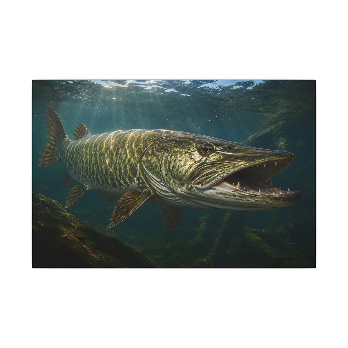 The River King Muskie canvas, 18x12 size view