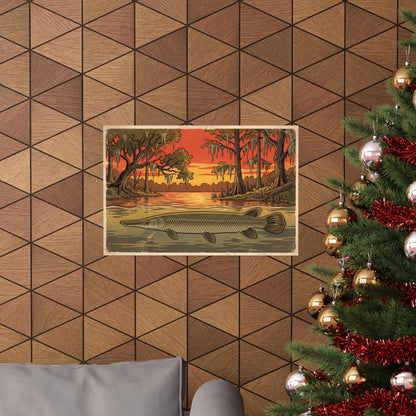 Alligator Gar Texas Sunset poster wall art, view 6