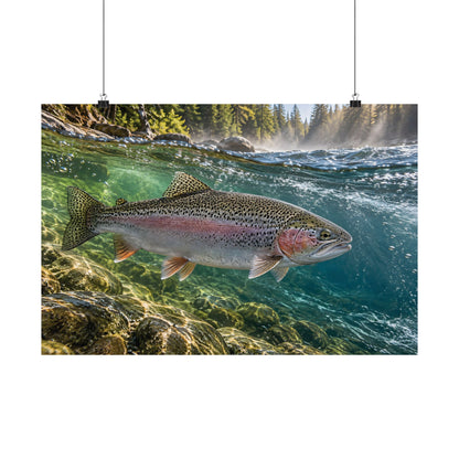 Emerald Current Rainbow Trout poster wall art