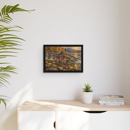 Autumn Riffle Chum Salmon framed canvas wall art, view 5