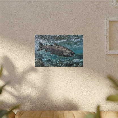 Leap of the King Chinook Salmon canvas wall art, view 5