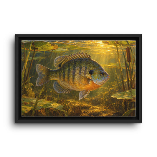 Golden Afternoon Bluegill framed canvas wall art, view 1