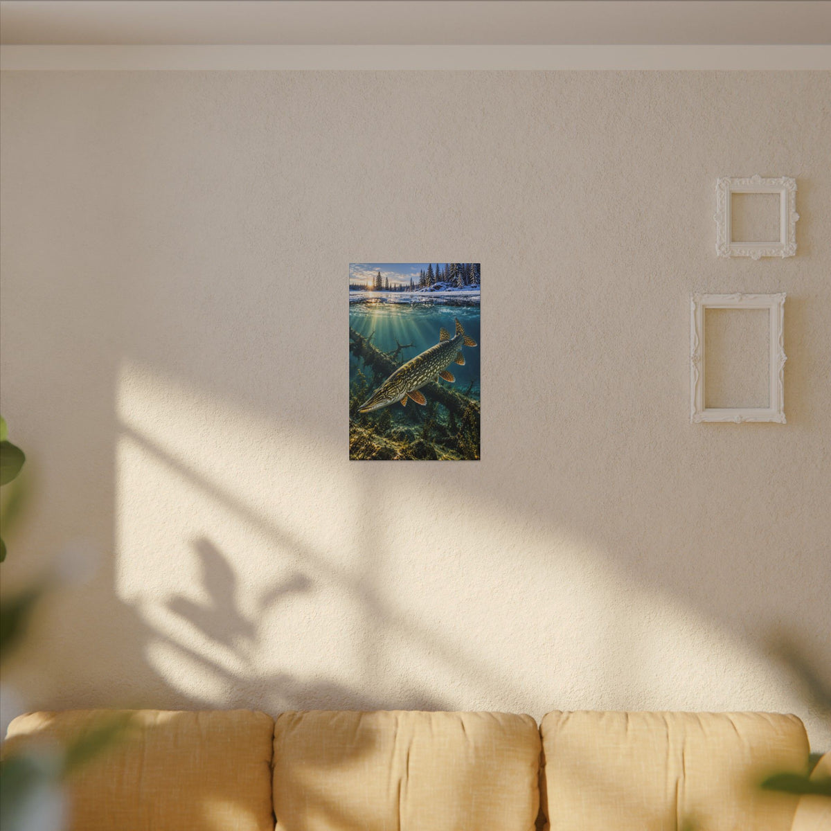 Winter Pike Beneath the Ice canvas wall art, view 5