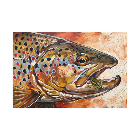 Legends Bold Close-Up Autumn Brown Trout canvas wall art