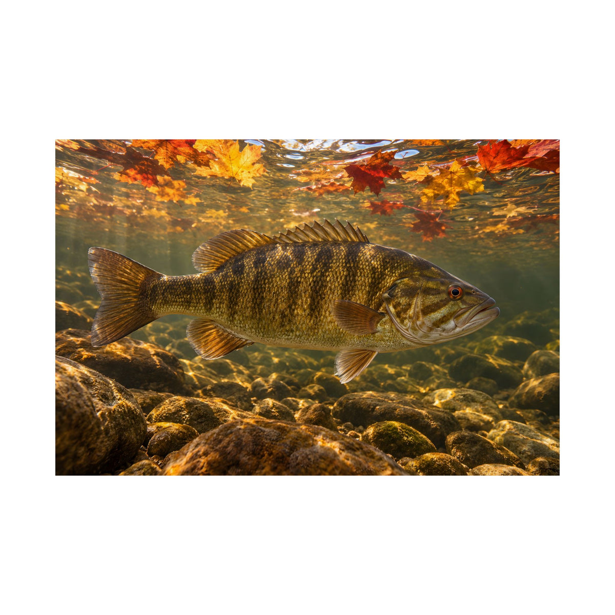 Autumn Bronze Smallmouth Bass poster wall art, view 4