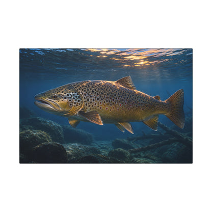 Blue Hour Giant Brown Trout canvas wall art, view 2