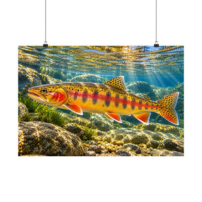 Sunlit Mountain Stream Golden Trout poster wall art