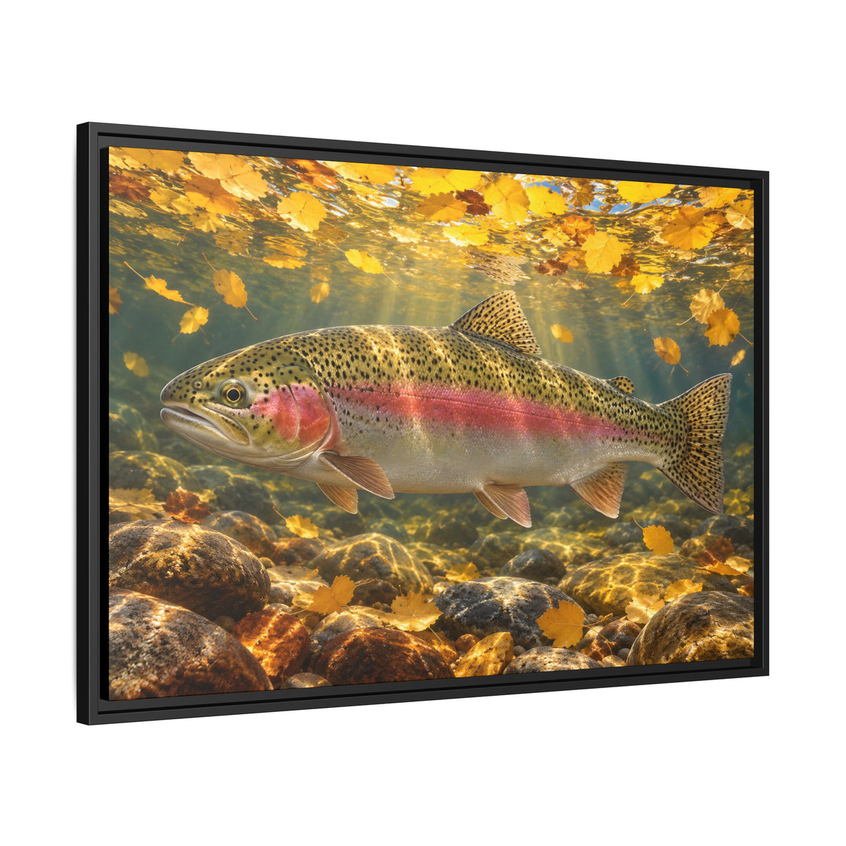 Aspen Gold Rainbow Trout framed canvas wall art – photo 4
