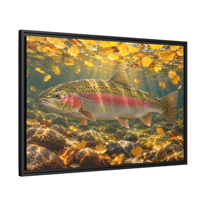 Aspen Gold Rainbow Trout framed canvas wall art – photo 4