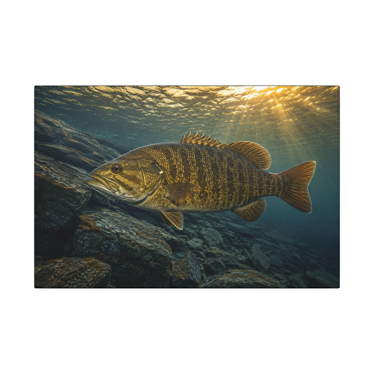 Northern Sunrise Smallmouth Bass canvas wall art
