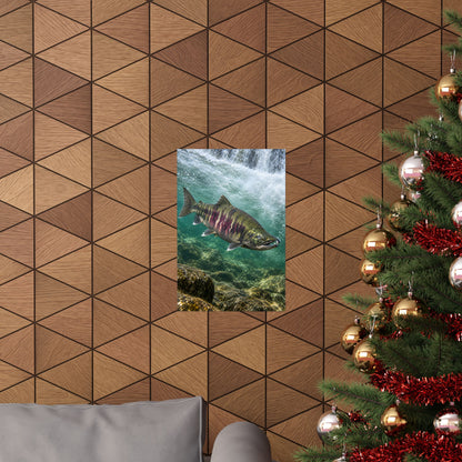 Beneath the Falls Chum Salmon vertical poster wall art, view 6