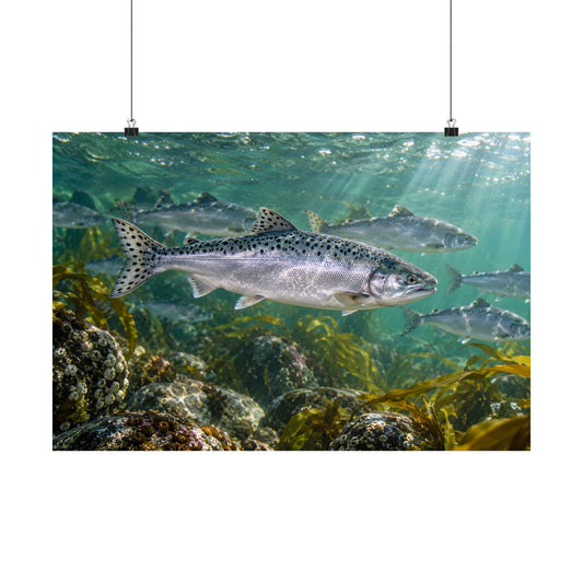 Lead the Run Pink Salmon poster wall art
