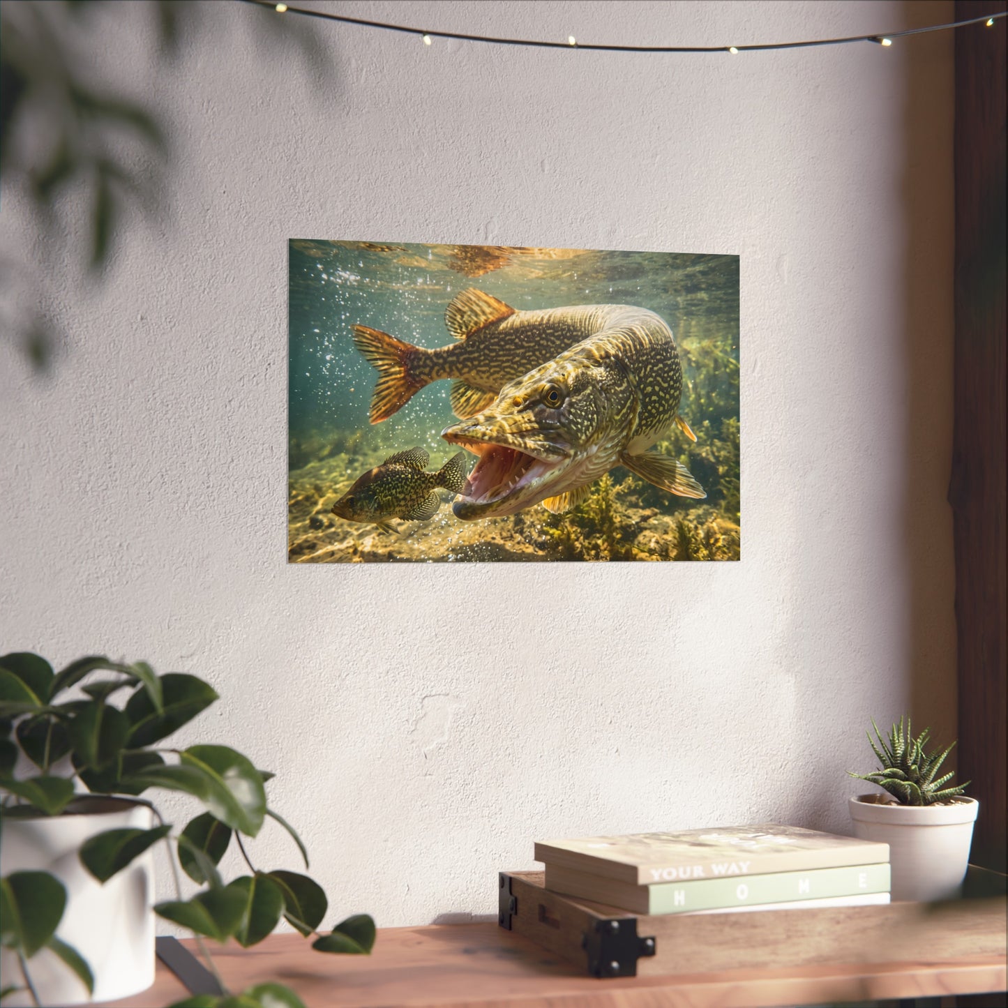 Northern Pike Crappie Chase Fine Art Print — Museum-Quality Giclée for Anglers