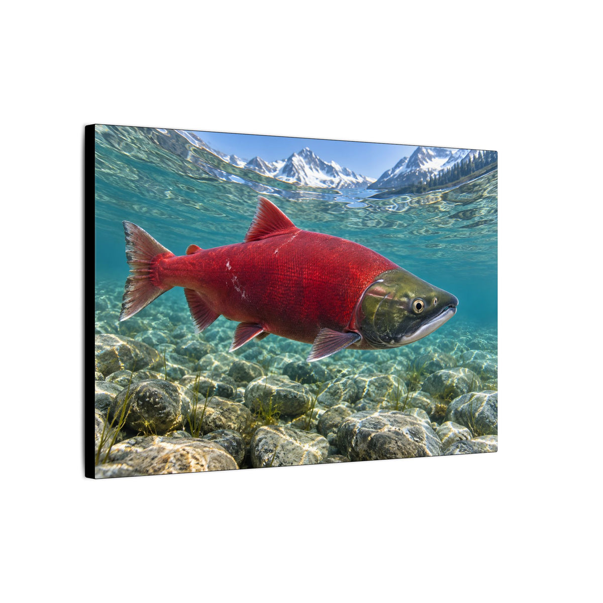 Ruby of the Shallows Sockeye Salmon canvas wall art, view 4
