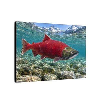 Ruby of the Shallows Sockeye Salmon canvas wall art, view 4