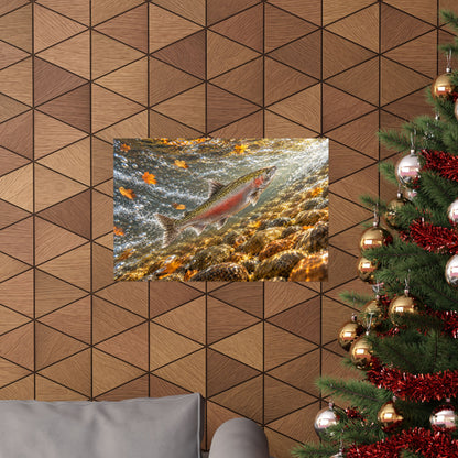 Autumn Leaf Run Salmon poster wall art, view 6