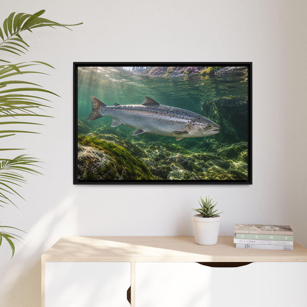 Autumn Passage Salmon framed canvas wall art, view 5