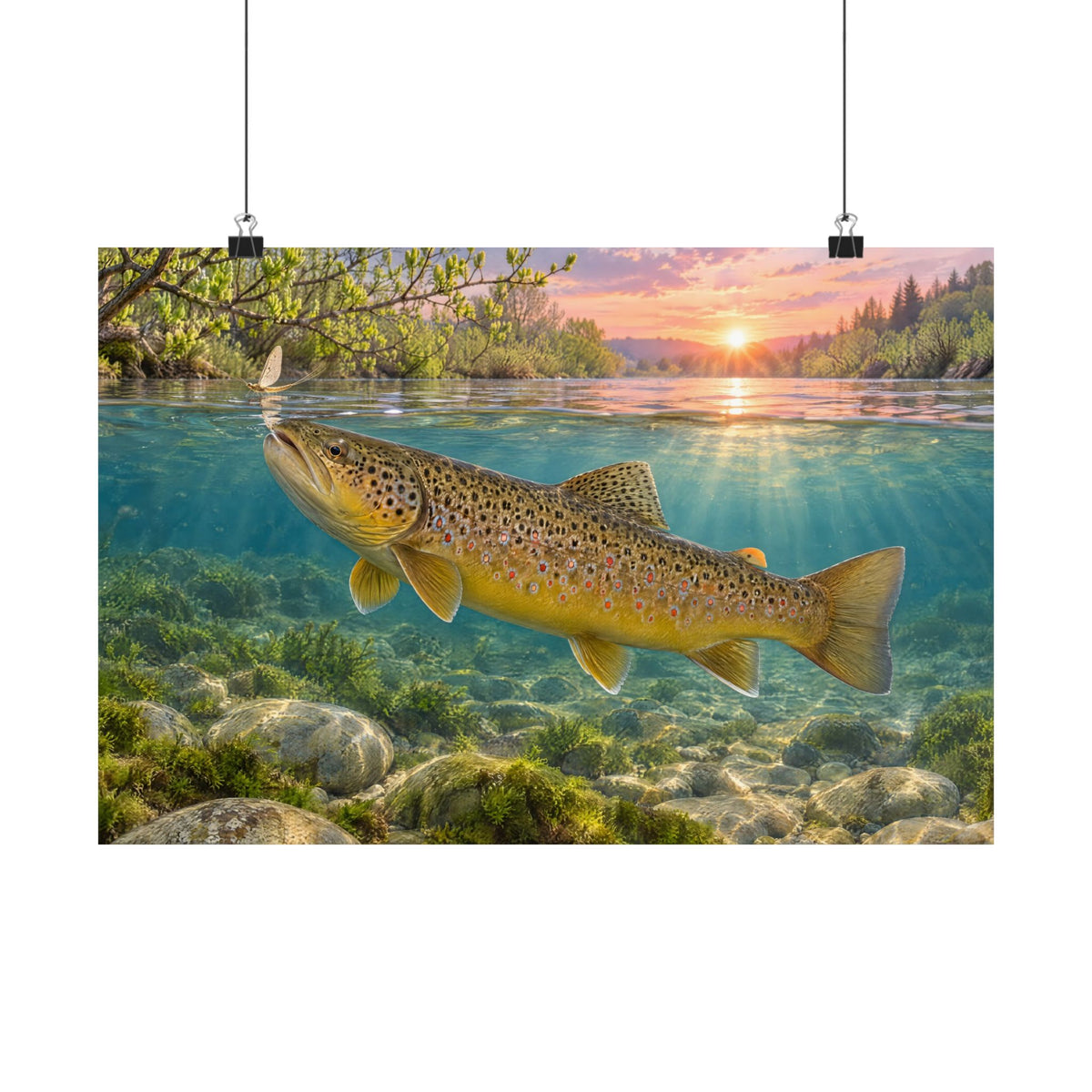 Spring Rise Brown Trout poster wall art, view 2