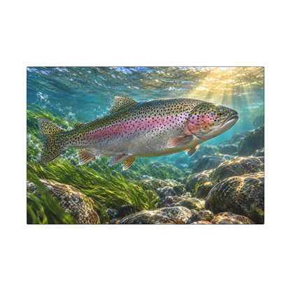 River of Gold Rainbow Trout canvas wall art