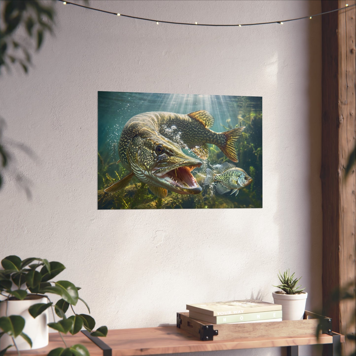 Northern Pike Predator Strike Fine Art Print — Museum-Quality Giclée for Anglers