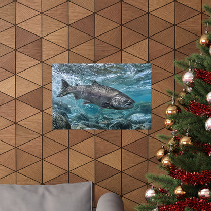 Leap of the King Chinook Salmon poster wall art, view 6