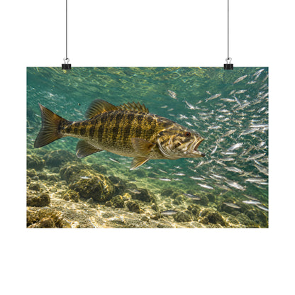 Shiner School Smallmouth Bass poster wall art, view 2